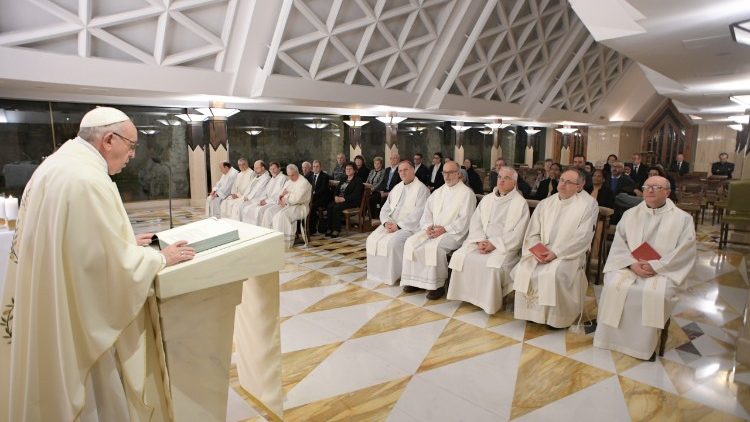 Pope Francis at Mass in the Casa Santa Marta