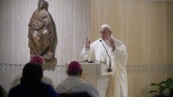 Pope Francis celebrates Mass at Casa Santa Marta