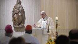 Pope Francis preaches at Mass in the Casa Santa Marta