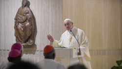 Pope Francis celebrates Mass at Casa Santa Marta