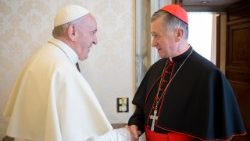 File photo of Pope Francis meeting with Cardinal Blase Cupich