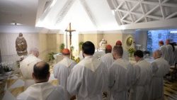 Pope Francis celebrates Mass at Casa Santa Marta