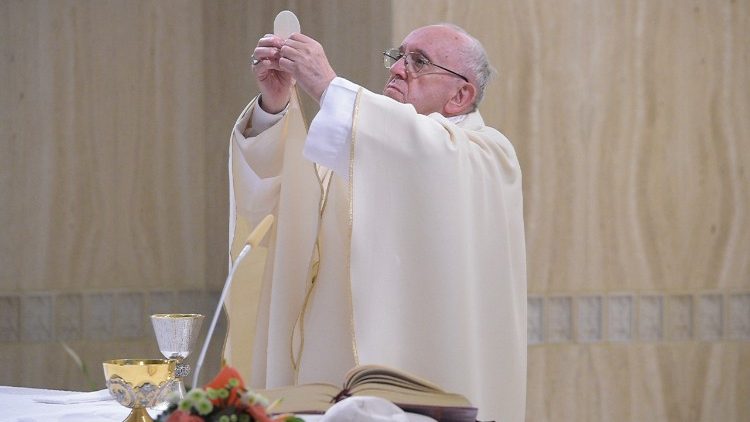 Pope Francis celebrates Mass at Casa Santa Marta