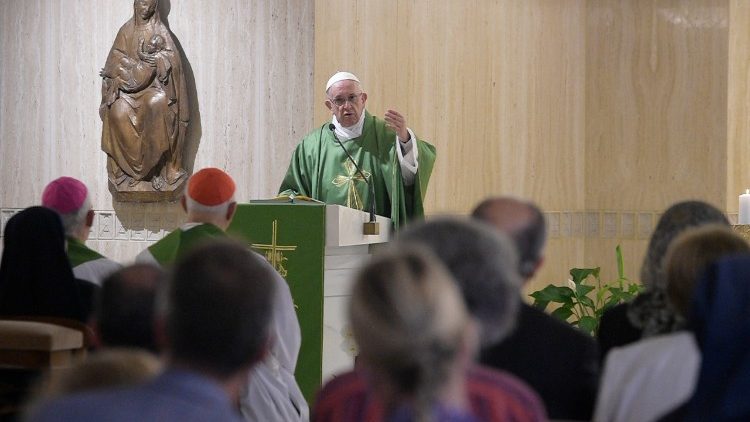 Pope Francis celebrates Mass in the Casa Santa Marta