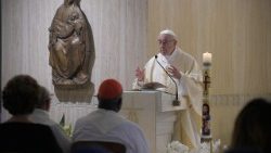 Pope celebrating Mass at Santa Marta in the Vatican, 30 April, 2018. 