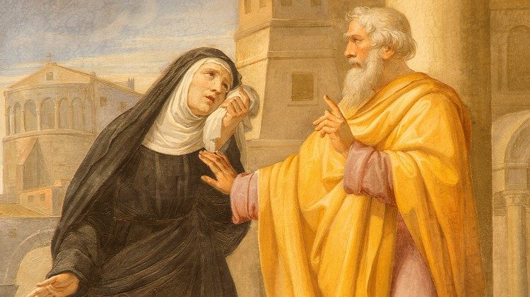 Santa Monica in un affresco che si trova nella Basilica di Sant'Agostino in Campo Marzio a Roma