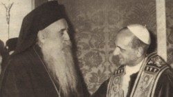 Papa Paulo VI com o Patriarca Atenágoras