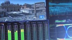 Salle de contrôle de Vatican Media