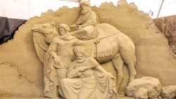 Detail einer der Sandkrippen in Jesolo aus dem Jahr 2017