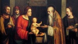 Simeon, Maria und Jesus im Tempel von Jerusalem