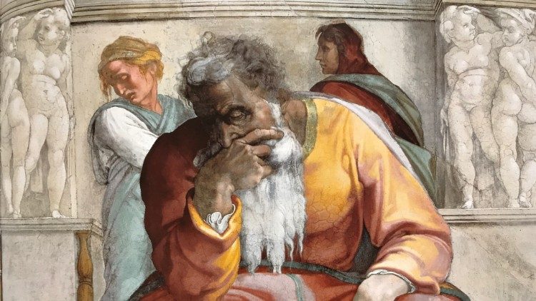 Alttestamentlicher Prophet (Michelangelo, Deckenfresko der Sixtinischen Kapelle