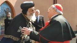 Archivbild: Tawadros II. und Kardinal Sandri vor vier Jahren