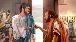Gesù incontra l'uomo con la mano paralizzata