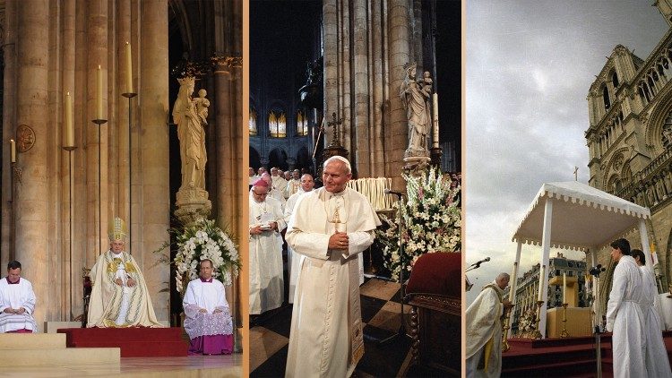 Paus Benediktus XVI dan Yohanes Paulus II Saat Mengunjungi Prancis