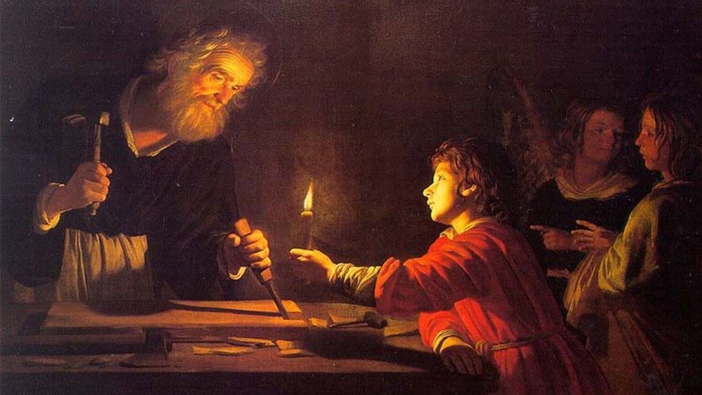 Gerrit van Honthorst. La Infancia de Cristo, 1620, Museo Estatal del Hermitage, San Petersburgo.