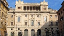 External facade of Rome's Pontifical Gregorian University in the center of Rome