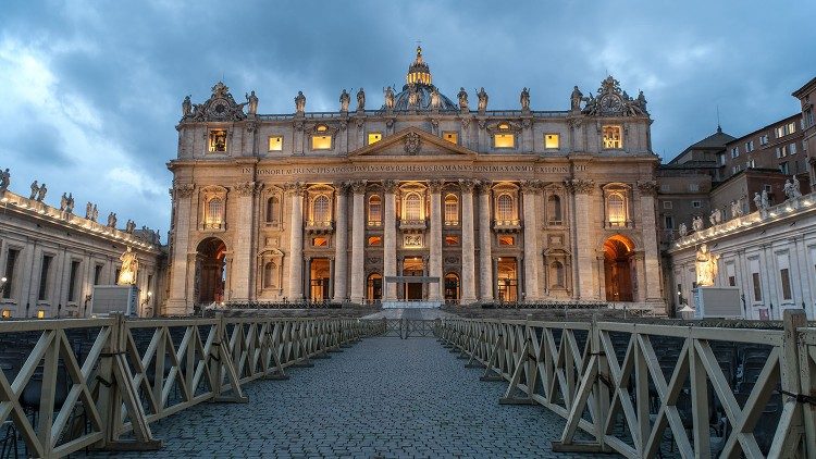 The facade of St Peter's Basilica, seen from St Peter's Square