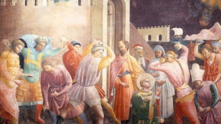 Steinigung des Stefanus: Mittelalterliches Fresko