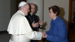 File photo of Pope Francis meeting Francesca Di Giovanni