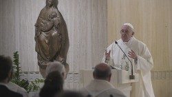 Pope Francis delivering his homily at Casa Santa Marta.