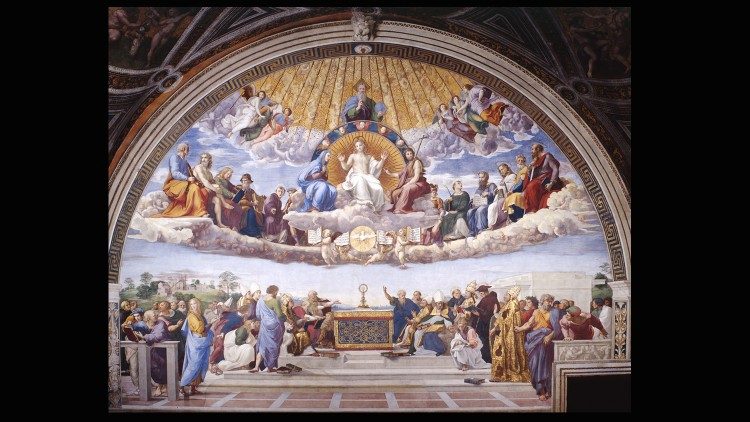Фреска «Диспут про Пресвяті Тайни», Рафаель, 1509 рік