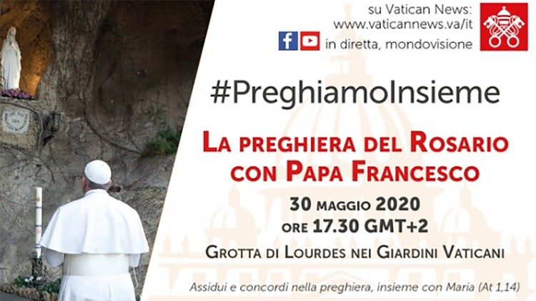 La preghiera del Rosario con Papa Francesco in mondovisione