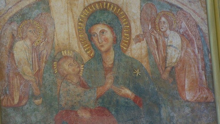 Imagen de la Virgen en el Santuario del Divino Amore de Roma