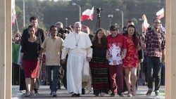 Papst Franziskus 2016 beim WJT in Krakau