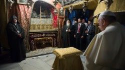 Đức Giáo hoàng Phanxicô viếng hang đá nơi Chúa Giêsu chào đời ở Bêlem (11/09/2020)