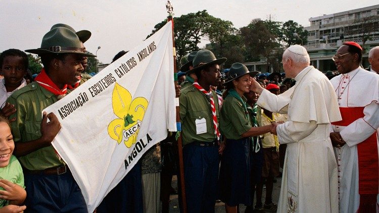 Pope John Paul II during his apostolic visit to Angola