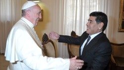 September 2014: Diego Armando Maradona in Audienz bei Papst Franziskus