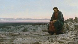 «Kristus i ørkenen» (bilde: Kramskoj)