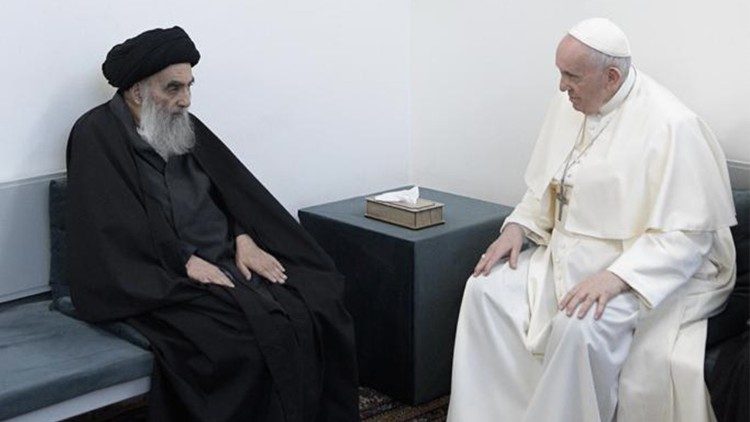 Papst Franziskus zu Besuch bei al-Sistani in Nadschaf