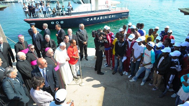 2013 mit Migranten auf Lampedusa