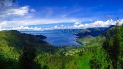 Lac volcanique Toba en Indonésie. 