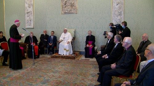 Pope Francis meets with bishops associated with the Focolare Movement in the Vatican, September 25, 2021