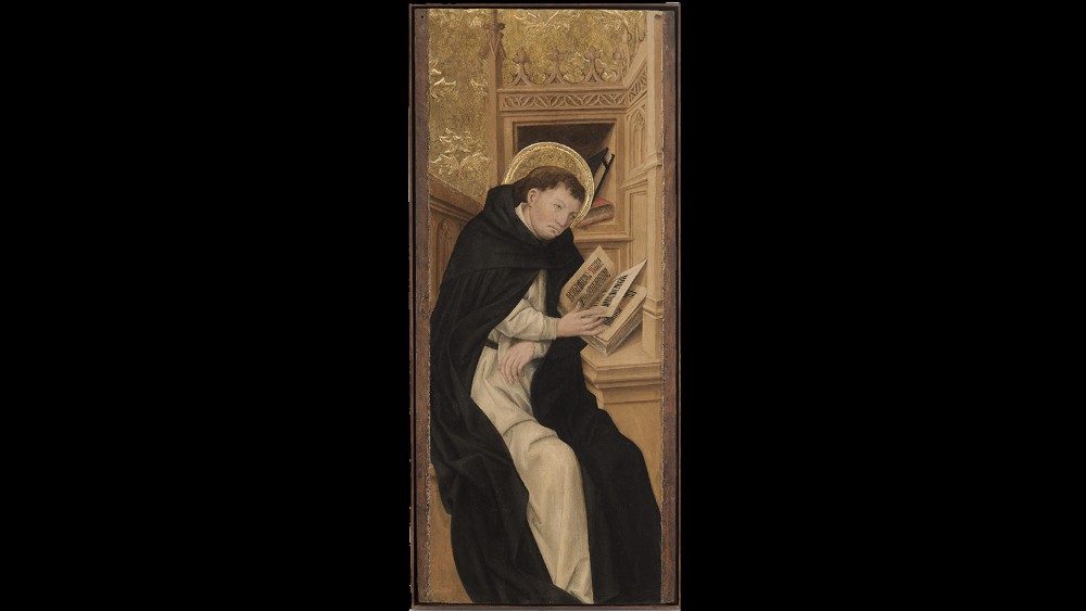 Antoine de Lonhy, San Domenico (o San Tommaso) nello studio Tempera e oro su tavola Torino, Musei Reali – Galleria Sabauda