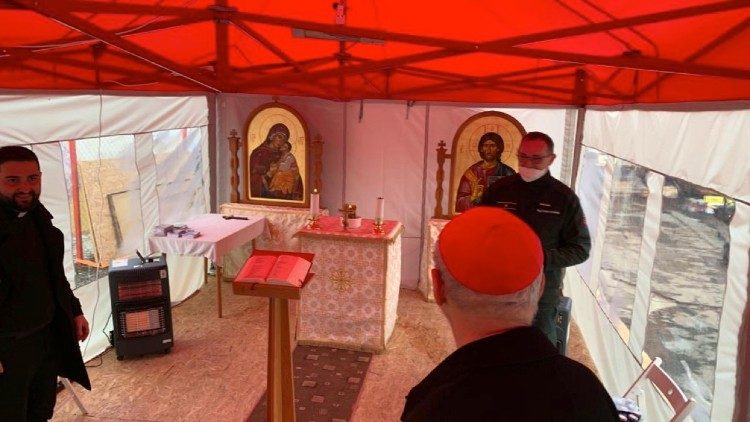 Березень 2023: молитовний намет на кордоні з Україною.