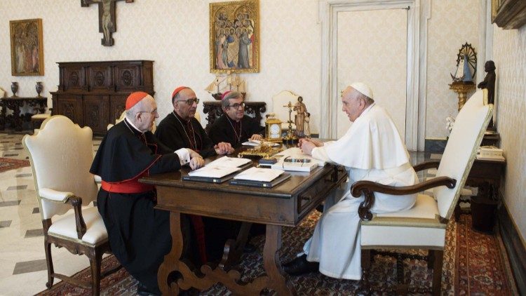 教宗接见西班牙主教团成员
