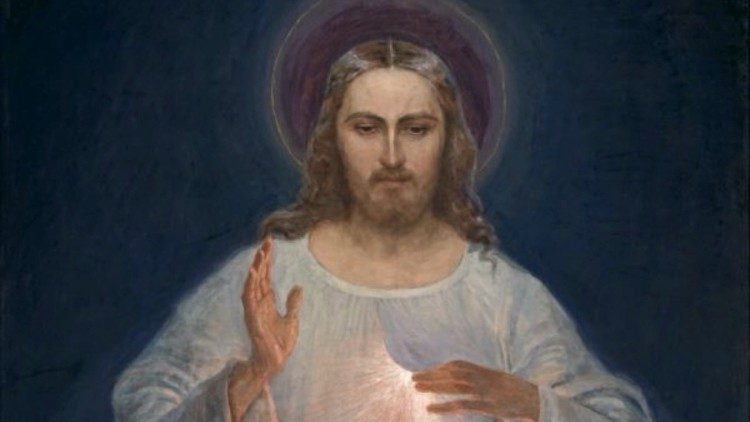 Obraz Jezusa Miłosiernego namalowany według wskazówek św. s. Faustyny, które otrzymała od Chrystusa