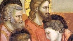 Jesus mit seinen Jüngern - mittelalterliches Fresko