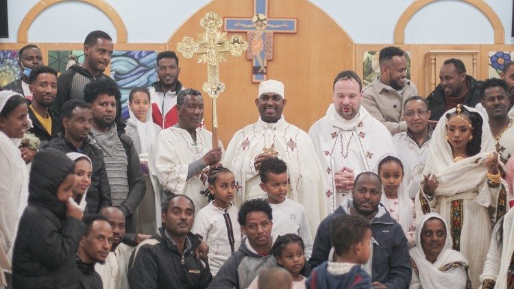 Fr. Schnabel and the faithful