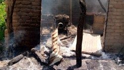 Un moulin brûlé, après les affrontements meurtriers entre agriculteurs et éleveurs dans le département du Lac-Iro, province du Moyen Chari (Tchad), mi-septembre 2022