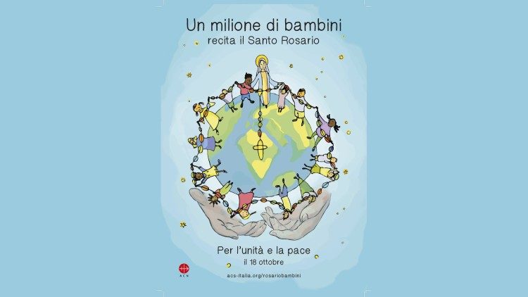 Банер ініцыятывы Мільён дзяцей моляцца на Ружанцы за мір у свеце