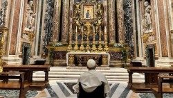 Pope Francis visits the Basilica of Saint Mary Major on the eve of his 40th Apostolic Journey abroad