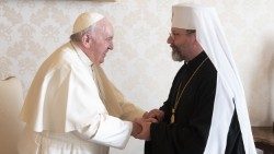 Papa Francesco con Sua Beatitudine Sviatoslav Shevchuk, arcivescovo maggiore di Kyiv-Halic
