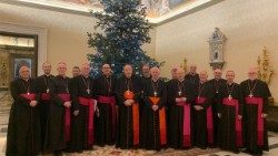 Österreichs Bischöfe 2022 bei einem Besuch im Vatikan o © Kathpress / Paul Wuthe