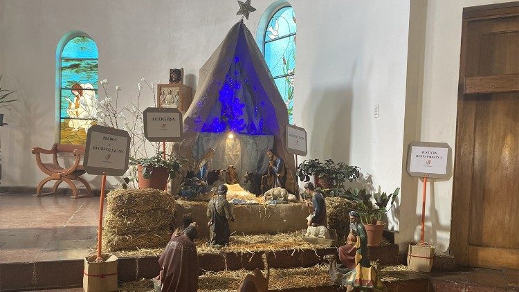 Nativity scene in the prison chapel