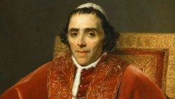 Pius VII. in einem Portrait von Jacques-Louis-David