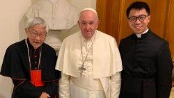 Pope Francis with Cardinal  Joseph Zen Ze-kiun